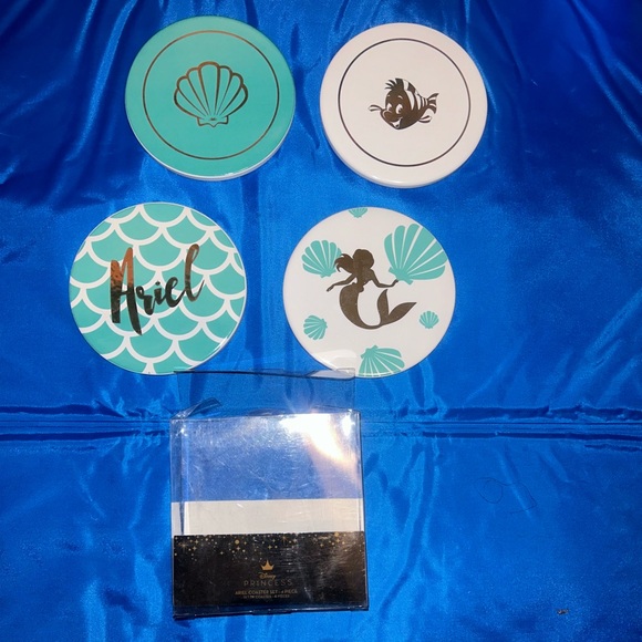 The Little Mermaid cork-backed ceramic coasters - Picture 2 of 3